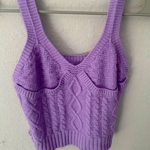 purple knit top